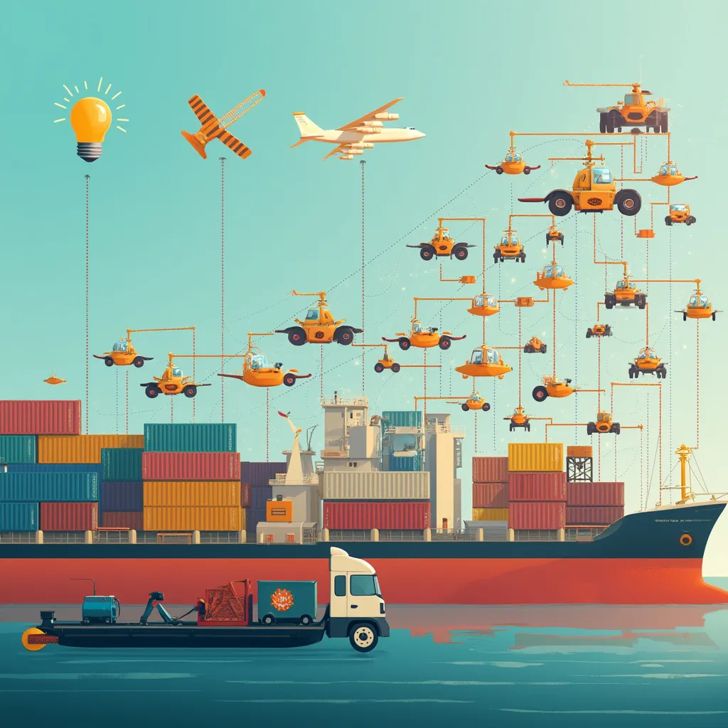 Illustration de l'évolution de LogiConseil France, d'une start-up à un leader du conseil logistique.